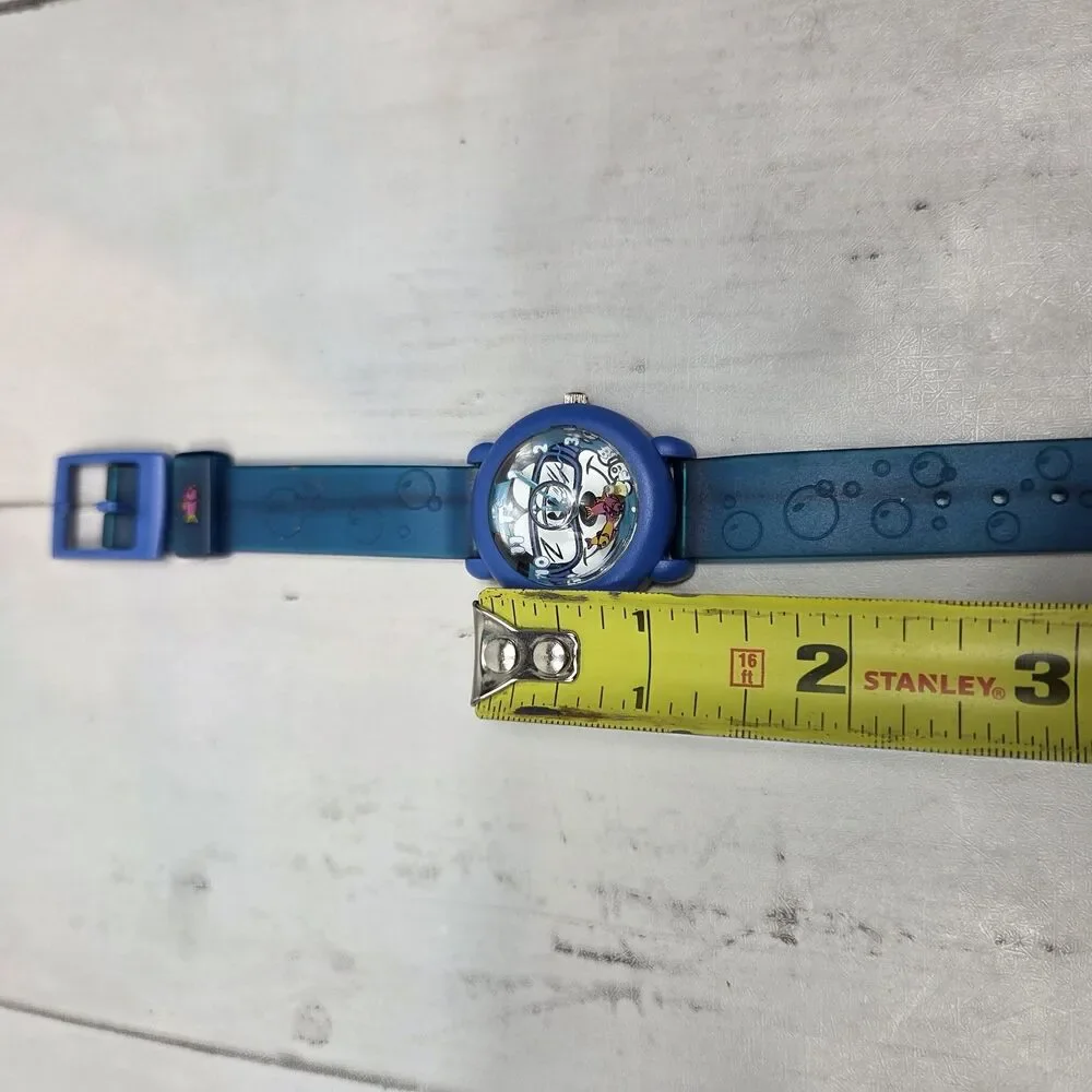 Disney Vintage Kids Timex Mickey Bubble Watch Analog Blue Fish Bowl RARE